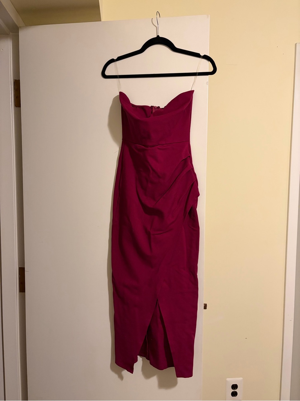 Strapless Fuchsia Midi Dress